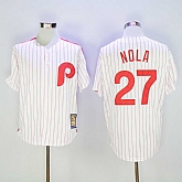 Phillies 27 Aaron Nola White Cooperstown Collection Cool Base Jersey Sguo,baseball caps,new era cap wholesale,wholesale hats